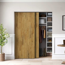 Load image into Gallery viewer, Paneled Hollow Core Solid Wood Double Closet Sliding Door Slabs