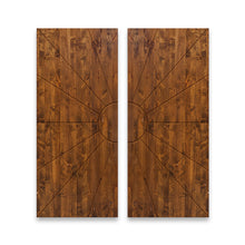 Load image into Gallery viewer, Sun Pattern Hollow Core Solid Wood Double Closet Sliding Door Slabs