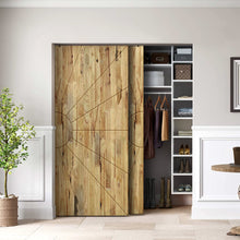 Load image into Gallery viewer, Sun Pattern Hollow Core Solid Wood Double Closet Sliding Door Slabs