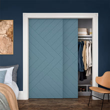 Load image into Gallery viewer, Chevron Arrow Pattern Hollow Core MDF Double Closet Sliding Door Slabs