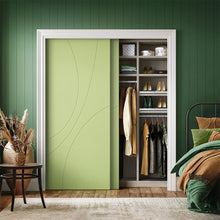 Load image into Gallery viewer, Hollow Core Stained Composite MDF Interior Double Closet Sliding Doors