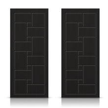 Load image into Gallery viewer, Hollow Core Stained Composite MDF Interior Double Closet Sliding Doors