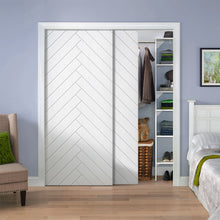 Load image into Gallery viewer, Hollow Core Stained Composite MDF Interior Double Closet Sliding Doors