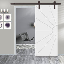 Load image into Gallery viewer, Sun Pattern Composite MDF Sliding Barn Door with Hardware Kit