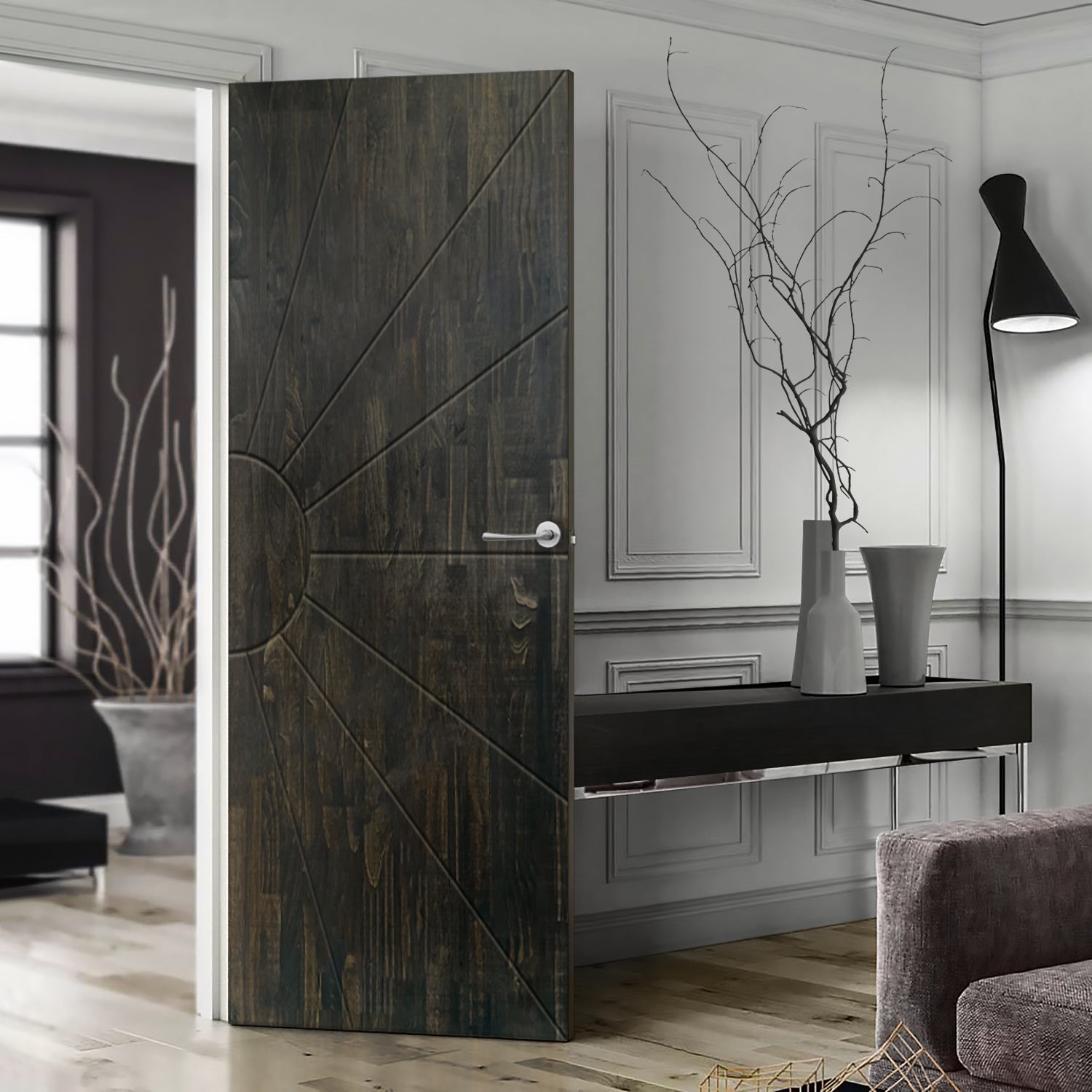 Slab Doors Interior Sun Pattern Hollow Core Solid Wood Interior Door Slab – CalHome