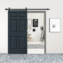 Load image into Gallery viewer, Painted Composite MDF 6 Panel Interior Sliding Barn Door with Hardware Kit
