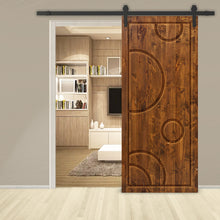 Load image into Gallery viewer, Bubble Pattern Hollow Core Solid Pine Wood Interior Sliding Barn Door with Hardware Kit