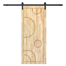 Load image into Gallery viewer, Bubble Pattern Hollow Core Solid Pine Wood Interior Sliding Barn Door with Hardware Kit