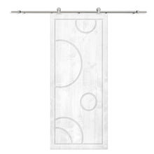 Load image into Gallery viewer, Bubble Pattern Hollow Core Solid Pine Wood Interior Sliding Barn Door with Hardware Kit
