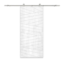 Load image into Gallery viewer, Solid Wood Hollow Core Modern Interior Sliding Barn Door with Hardware Kit