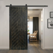 Load image into Gallery viewer, Solid Wood Hollow Core Modern Interior Sliding Barn Door with Hardware Kit