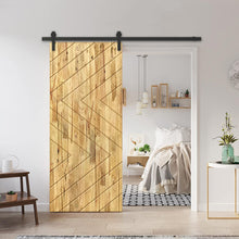 Load image into Gallery viewer, Solid Wood Hollow Core Modern Interior Sliding Barn Door with Hardware Kit