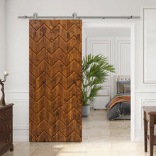 Load image into Gallery viewer, Solid Wood Hollow Core Modern Interior Sliding Barn Door with Hardware Kit