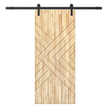 Load image into Gallery viewer, Solid Wood Hollow Core Modern Interior Sliding Barn Door with Hardware Kit