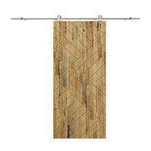 Load image into Gallery viewer, Chevron Arrow Pattern Solid Pine Wood Sliding Barn Door with Hardware Kit