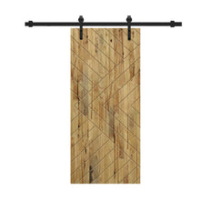 Load image into Gallery viewer, Chevron Arrow Pattern Solid Pine Wood Sliding Barn Door with Hardware Kit