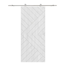 Load image into Gallery viewer, Chevron Arrow Pattern Solid Pine Wood Sliding Barn Door with Hardware Kit
