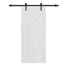 Load image into Gallery viewer, Chevron Arrow Pattern Solid Pine Wood Sliding Barn Door with Hardware Kit