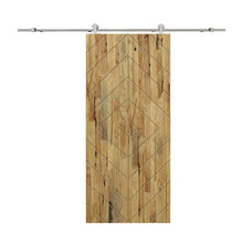 Load image into Gallery viewer, Diamond Pattern Solid Pine Wood Sliding Barn Door with Hardware Kit