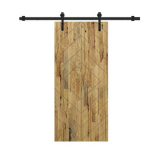 Load image into Gallery viewer, Diamond Pattern Solid Pine Wood Sliding Barn Door with Hardware Kit
