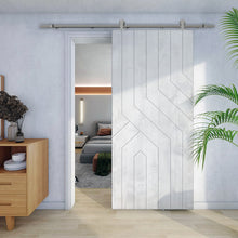 Load image into Gallery viewer, Solid Wood Hollow Core Modern Interior Sliding Barn Door with Hardware Kit