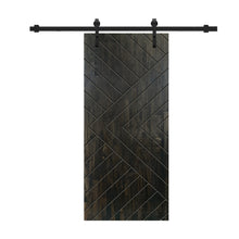 Load image into Gallery viewer, Chevron Arrow Pattern Solid Pine Wood Sliding Barn Door with Hardware Kit