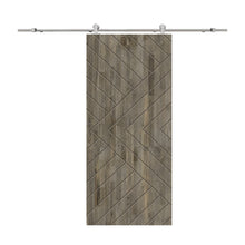 Load image into Gallery viewer, Chevron Arrow Pattern Solid Pine Wood Sliding Barn Door with Hardware Kit