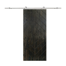 Load image into Gallery viewer, Diamond Pattern Solid Pine Wood Sliding Barn Door with Hardware Kit