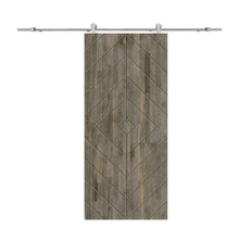 Load image into Gallery viewer, Diamond Pattern Solid Pine Wood Sliding Barn Door with Hardware Kit