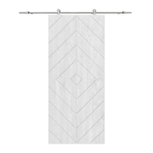 Load image into Gallery viewer, Diamond Pattern Solid Pine Wood Sliding Barn Door with Hardware Kit