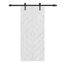 Load image into Gallery viewer, Diamond Pattern Solid Pine Wood Sliding Barn Door with Hardware Kit