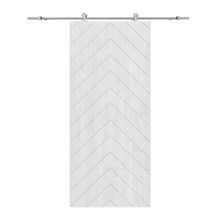 Load image into Gallery viewer, Herringbone Pattern Solid Pine Wood Sliding Barn Door with Hardware Kit