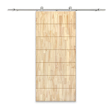 Load image into Gallery viewer, Paneled Solid Pine Wood Interior Sliding Barn Door with Hardware Kit
