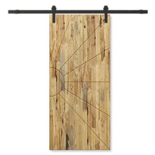 Load image into Gallery viewer, Sun Pattern Hollow Core Solid Pine Wood Interior Sliding Barn Door with Hardware Kit