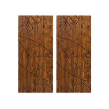 Load image into Gallery viewer, Leaf Pattern Hollow Core Solid Wood Double Closet Sliding Door Slabs