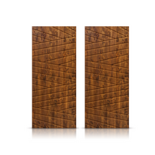 Load image into Gallery viewer, Flag Pattern Hollow Core Solid Wood Double Closet Sliding Door Slabs