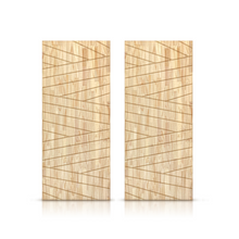 Load image into Gallery viewer, Flag Pattern Hollow Core Solid Wood Double Closet Sliding Door Slabs