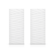 Load image into Gallery viewer, Flag Pattern Hollow Core Solid Wood Double Closet Sliding Door Slabs