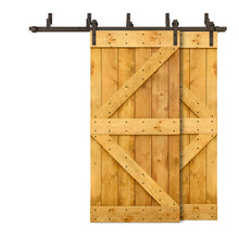 Load image into Gallery viewer, K Bar Bypass Stained Interior Double Sliding Barn Door With Hardware Kit