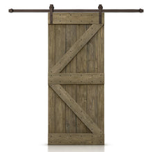 Load image into Gallery viewer, K Bar Pre-assembled Stained Wood Sliding Barn Door with Hardware Kit