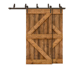 Load image into Gallery viewer, K Bar Bypass Stained Interior Double Sliding Barn Door With Hardware Kit