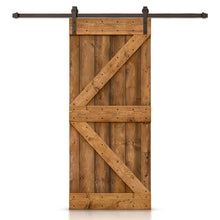 Load image into Gallery viewer, K Bar Pre-assembled Stained Wood Sliding Barn Door with Hardware Kit