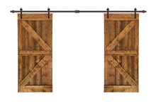 Load image into Gallery viewer, K Series Pre Assembled Stained Wood Interior Double Sliding Barn Door with Hardware Kit