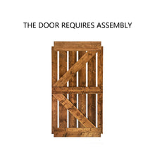 Load image into Gallery viewer, K Series Stained Solid Pine Wood Interior Double Sliding Barn Door With Hardware Kit