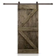 Load image into Gallery viewer, K Bar Pre-assembled Stained Wood Sliding Barn Door with Hardware Kit