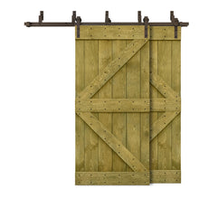 Load image into Gallery viewer, K Bar Bypass Stained Interior Double Sliding Barn Door With Hardware Kit