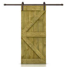 Load image into Gallery viewer, K Bar Pre-assembled Stained Wood Sliding Barn Door with Hardware Kit