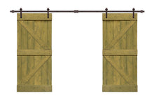 Load image into Gallery viewer, K Series Pre Assembled Stained Wood Interior Double Sliding Barn Door with Hardware Kit
