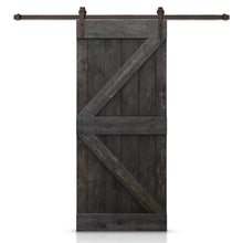 Load image into Gallery viewer, K Bar Pre-assembled Stained Wood Sliding Barn Door with Hardware Kit