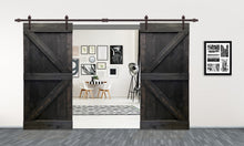 Load image into Gallery viewer, K Series Pre Assembled Stained Wood Interior Double Sliding Barn Door with Hardware Kit